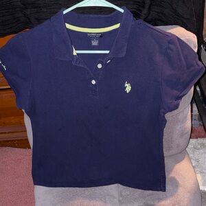 U.S. Polo Assn. Navy Blue Polo Shirt with Yellow Accents